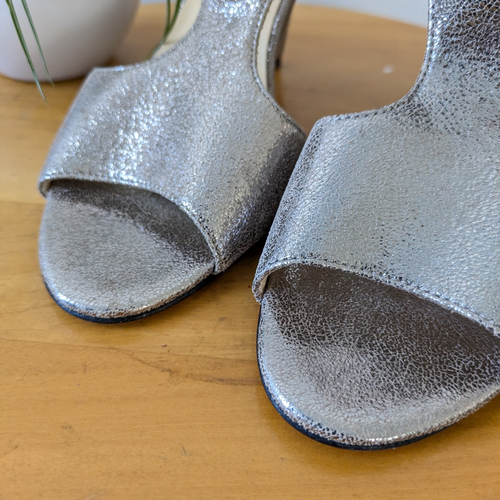 Kate Spade Metallic Silver High Heel Sandals - Picture 6 of 8